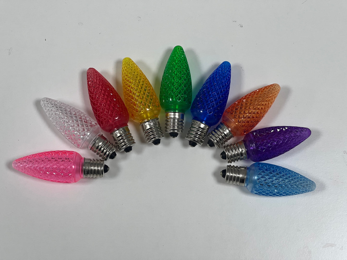 C9 LED Faceted Bulbs - Shatterproof - 25 Pack