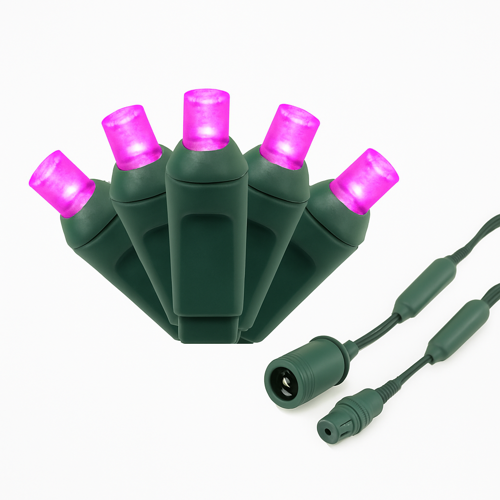 Commercial Grade Wide Angle 50 LED 25-feet length on Green Wire