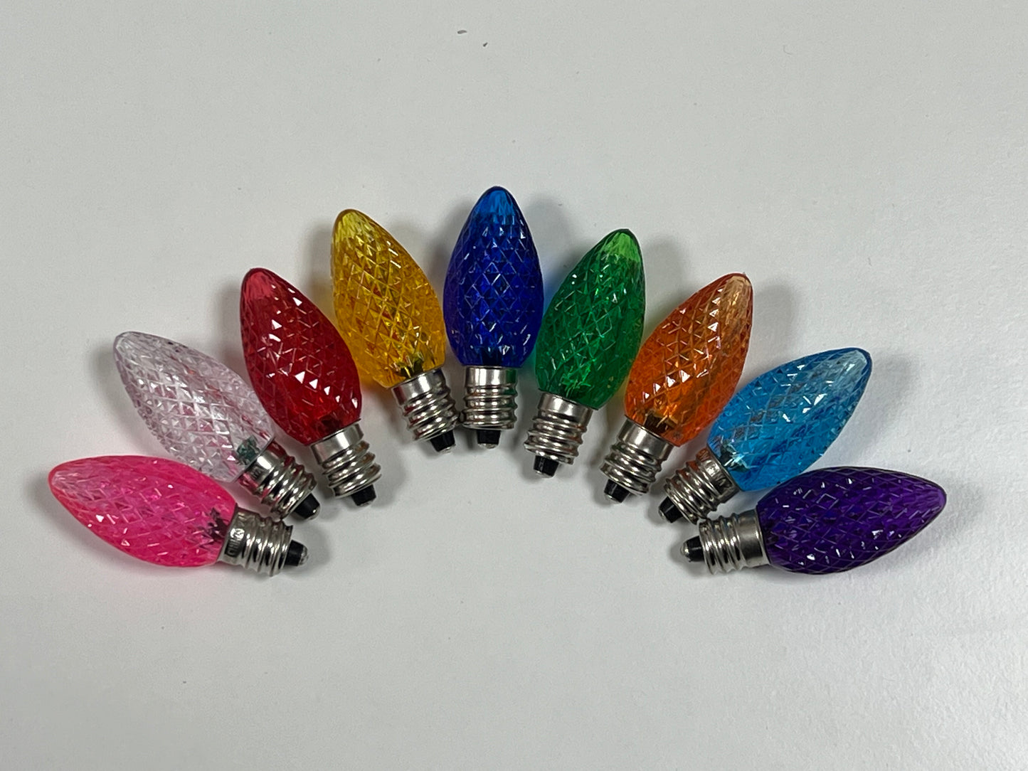 C7 LED Faceted Bulbs - Shatterproof - 25 Pack