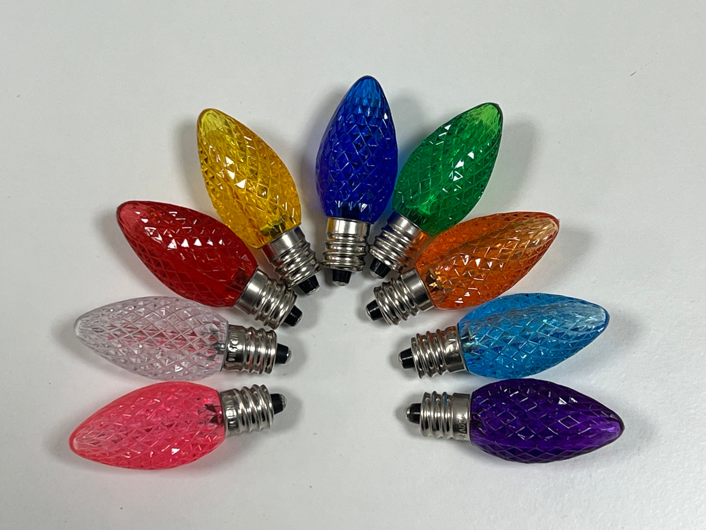C7 LED Faceted Bulbs - Shatterproof - 25 Pack
